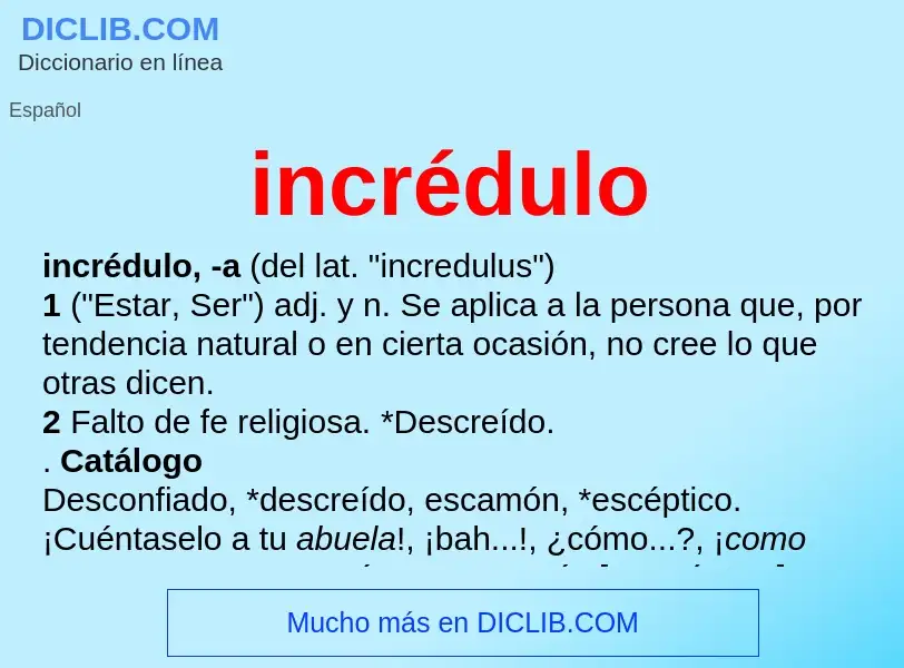 Wat is incrédulo - definition