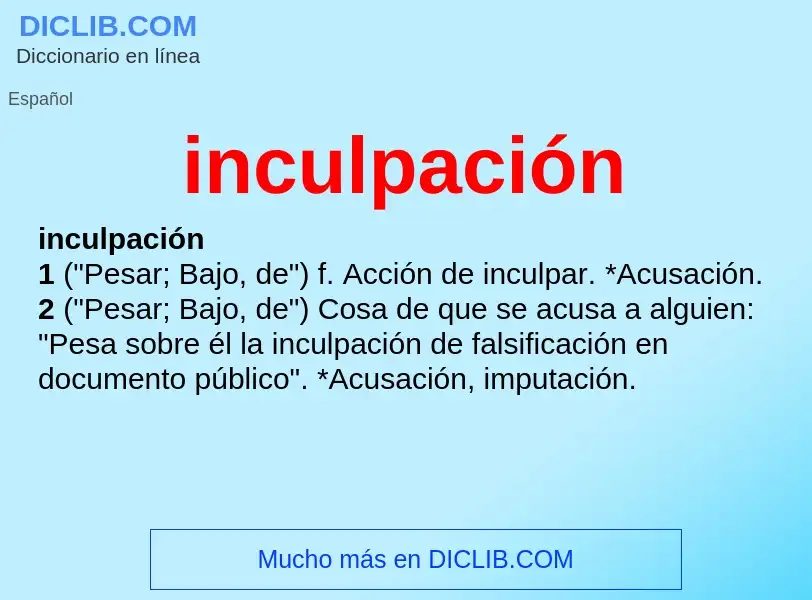 Wat is inculpación - definition