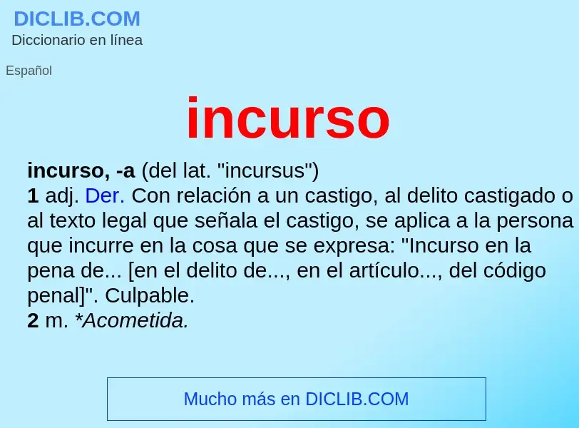 O que é incurso - definição, significado, conceito