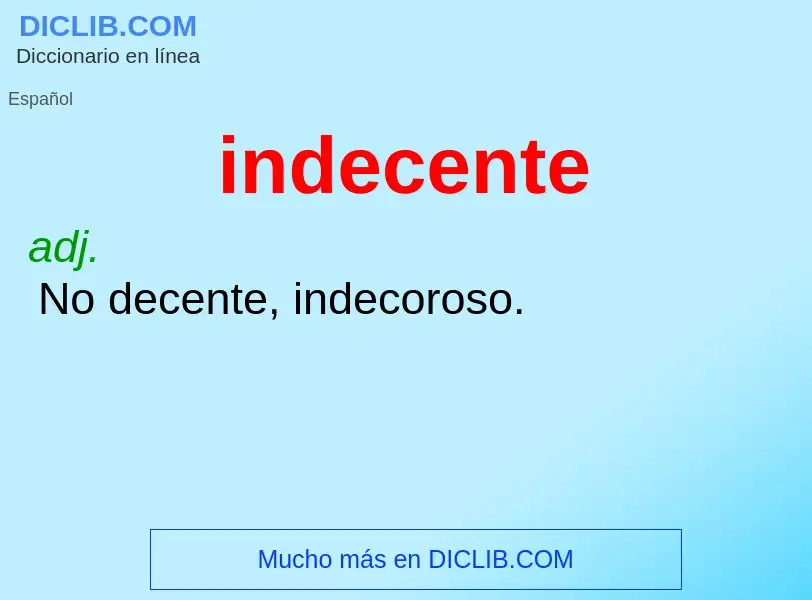 Wat is indecente - definition