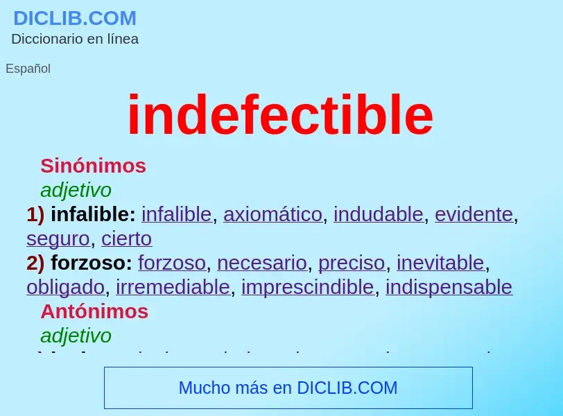 ¿Qué es indefectible? - significado y definición