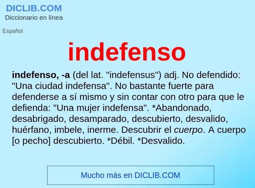 What is indefenso - meaning and definition