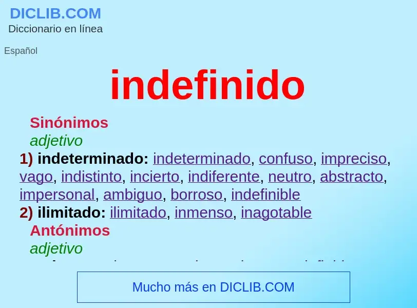 Wat is indefinido - definition