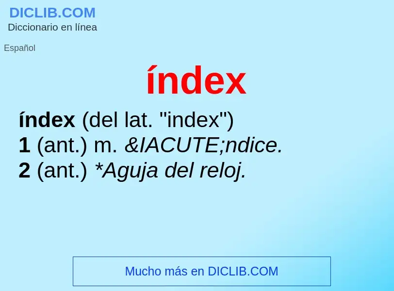 O que é índex - definição, significado, conceito