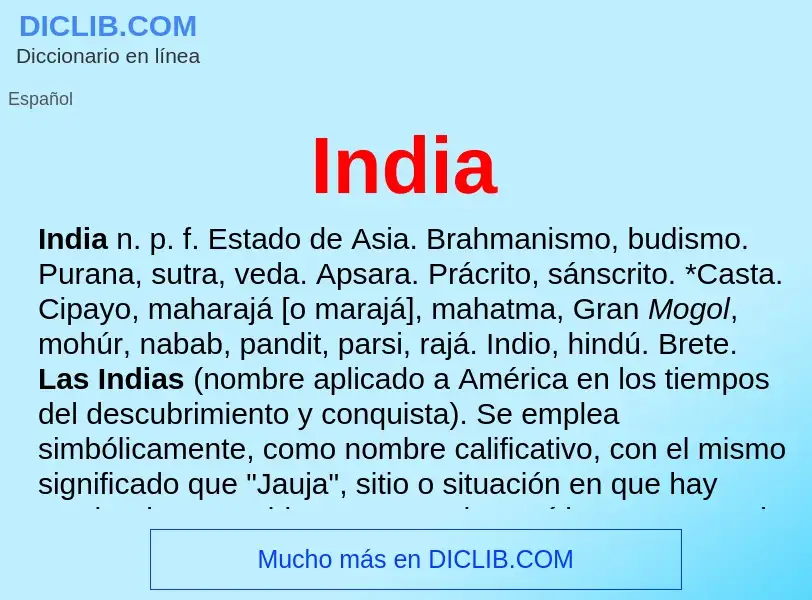 Che cos'è India - definizione