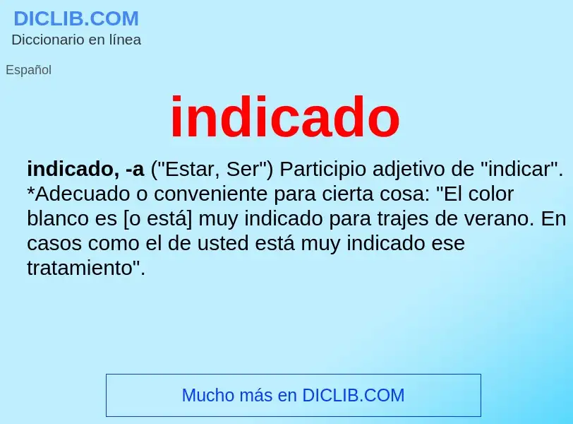 Wat is indicado - definition