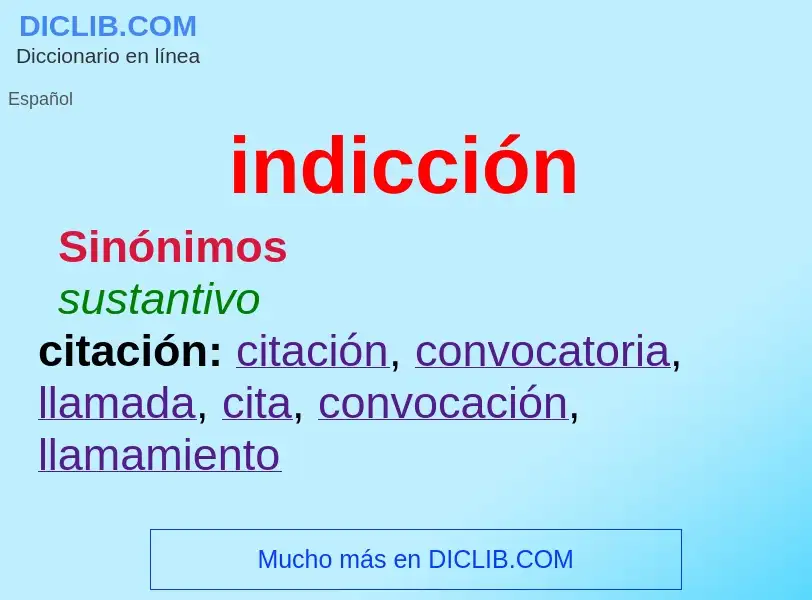 Was ist indicción - Definition