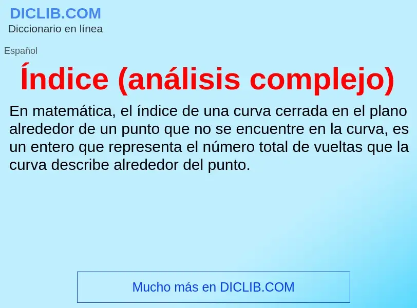 What is Índice (análisis complejo) - definition