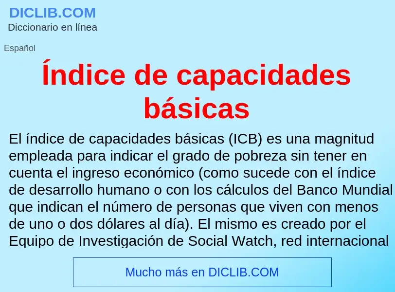 Что такое Índice de capacidades básicas - определение