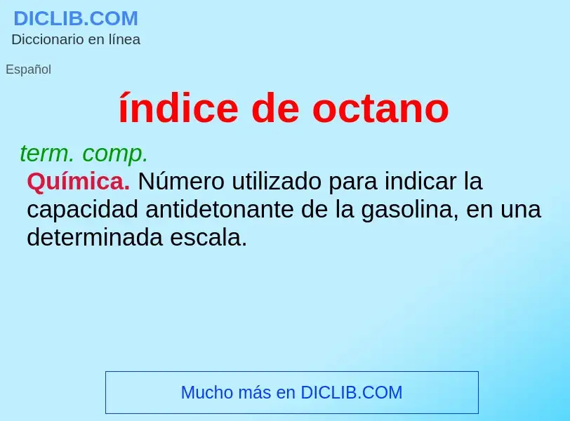 Wat is índice de octano - definition