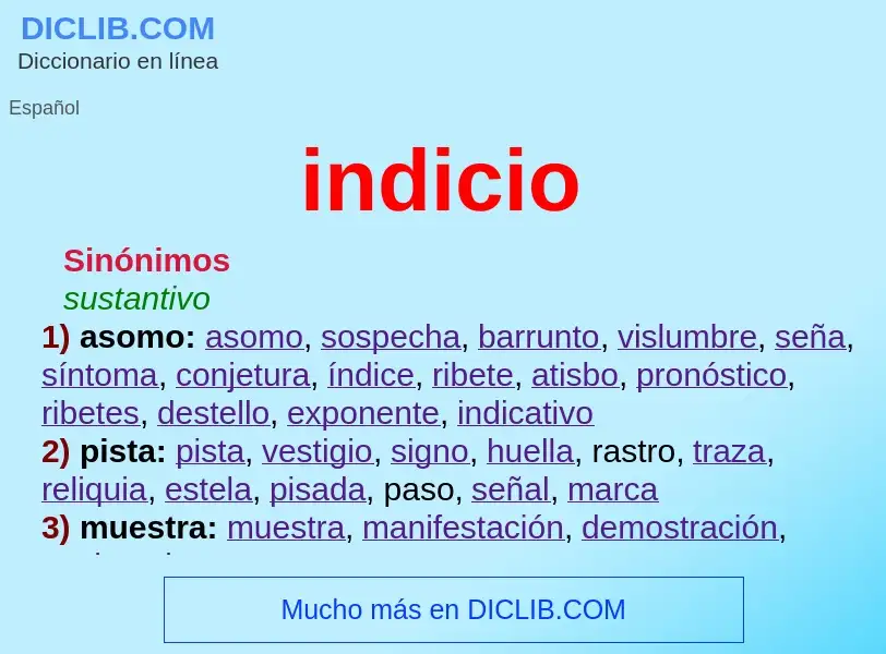 ¿Qué es indicio? - significado y definición