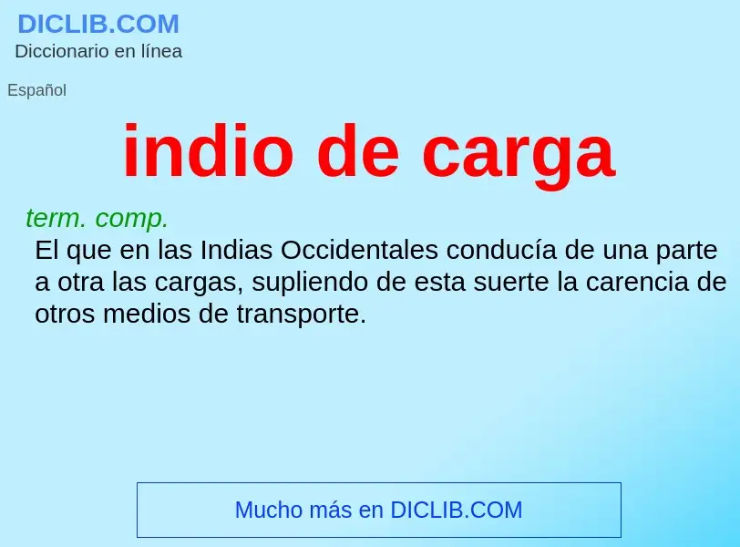 What is indio de carga - definition