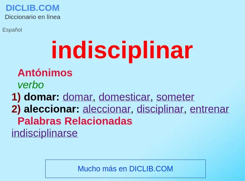 What is indisciplinar - meaning and definition