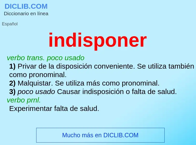 Wat is indisponer - definition