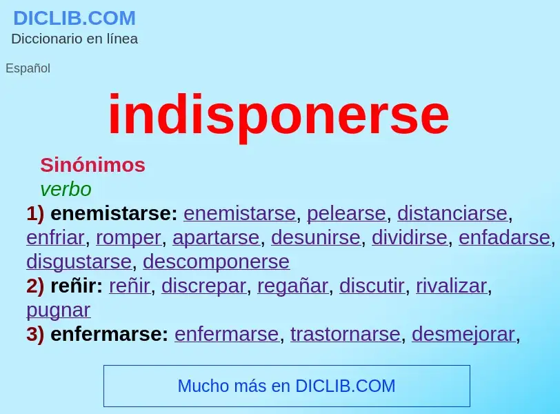 O que é indisponerse - definição, significado, conceito