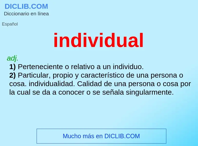 ¿Qué es individual? - significado y definición