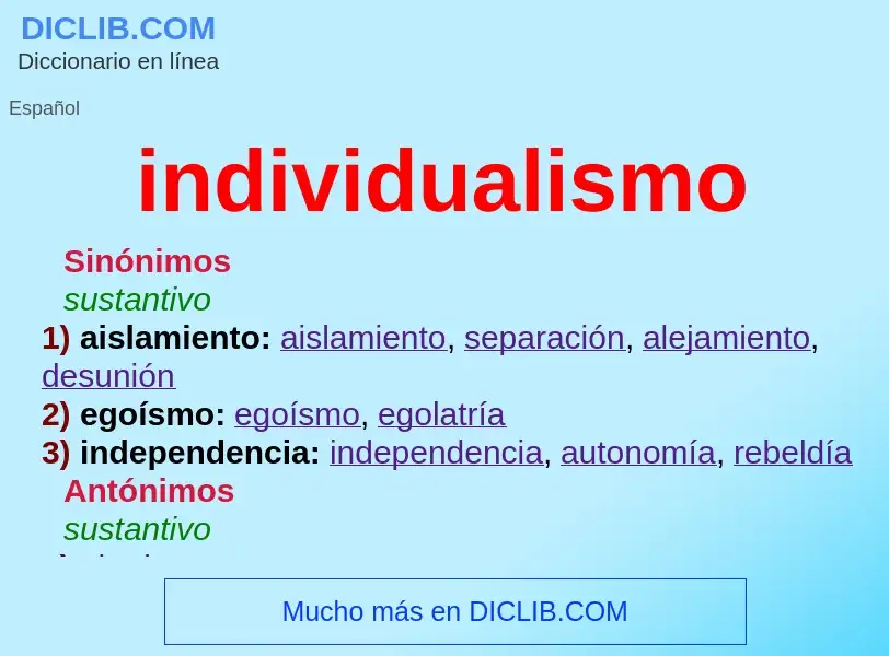 What is individualismo - definition