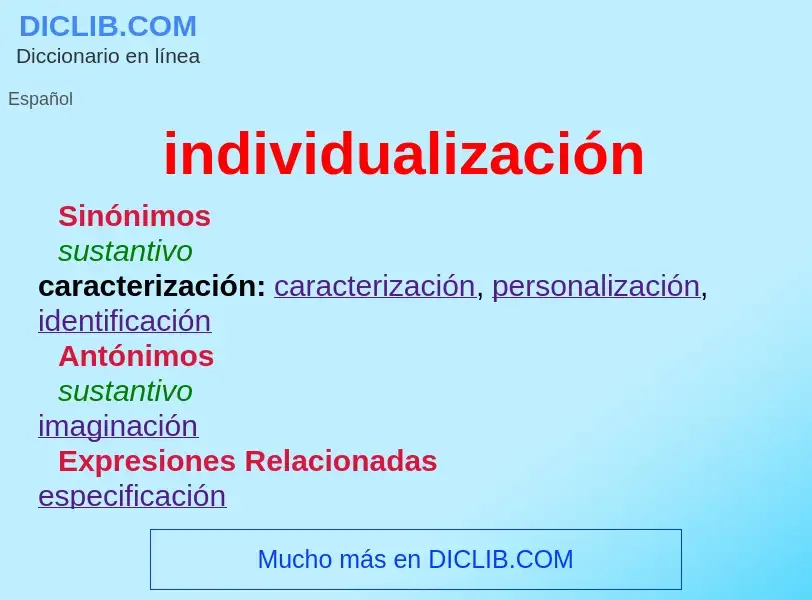 ¿Qué es individualización? - significado y definición