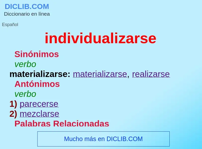 ¿Qué es individualizarse? - significado y definición