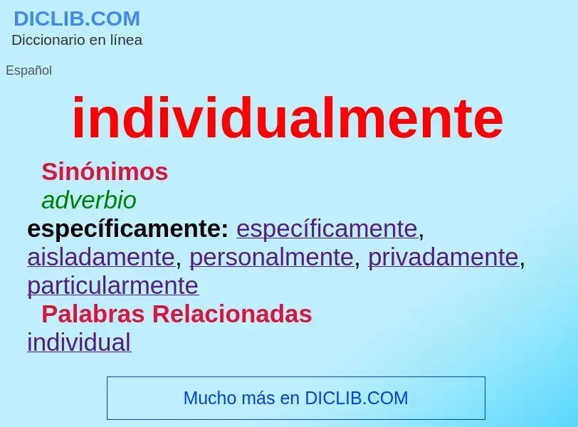 ¿Qué es individualmente? - significado y definición