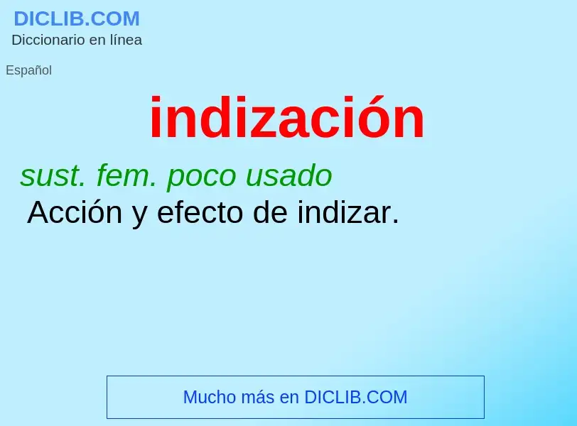 Wat is indización - definition