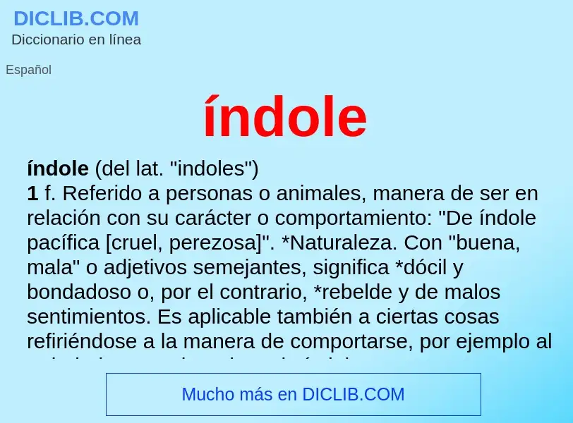 Wat is índole - definition