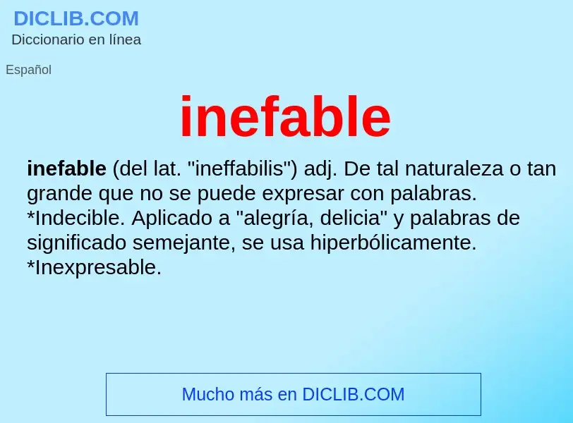 What is inefable - definition