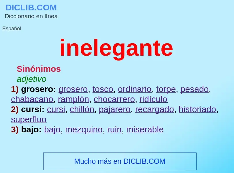 What is inelegante - meaning and definition