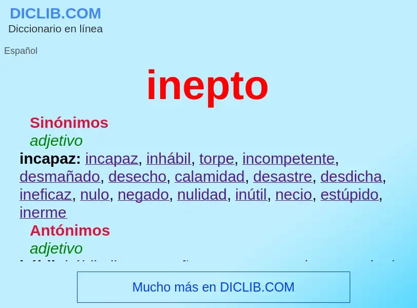 O que é inepto - definição, significado, conceito