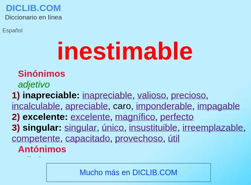 What is inestimable - definition