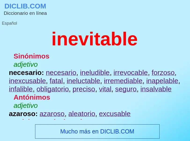 O que é inevitable - definição, significado, conceito