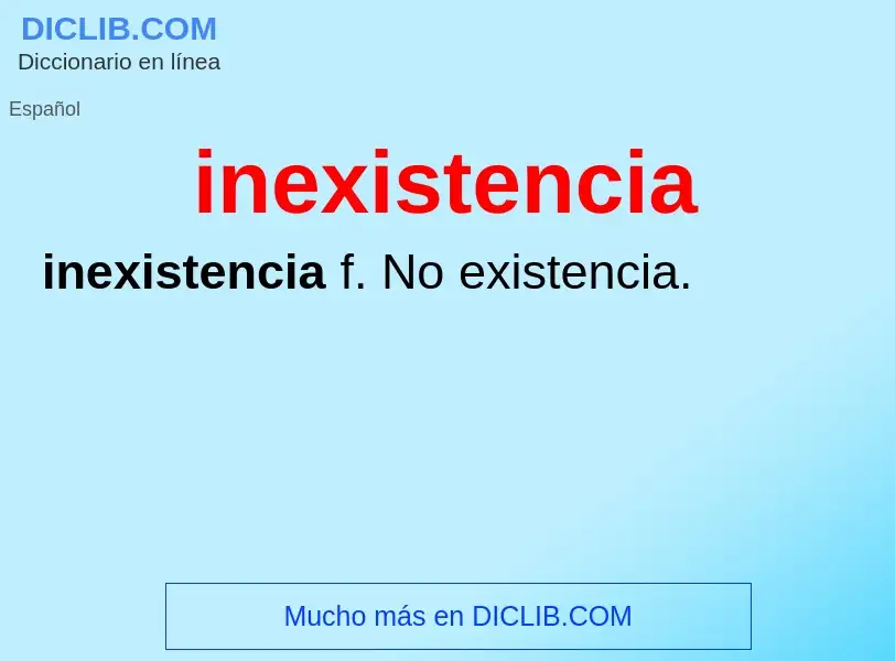 What is inexistencia - meaning and definition