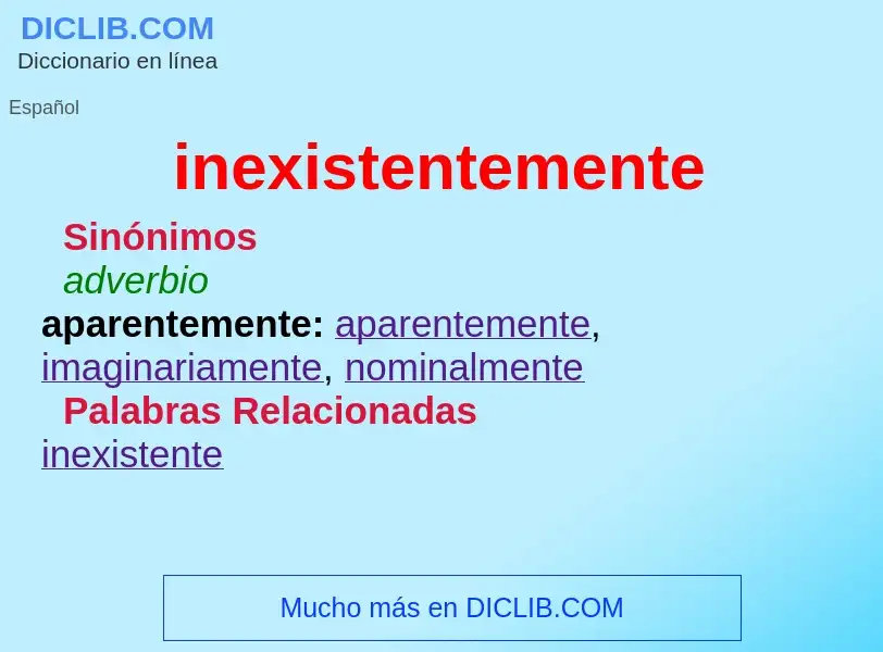 What is inexistentemente - definition