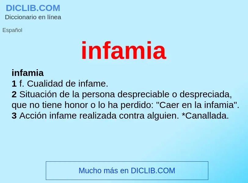 What is infamia - definition