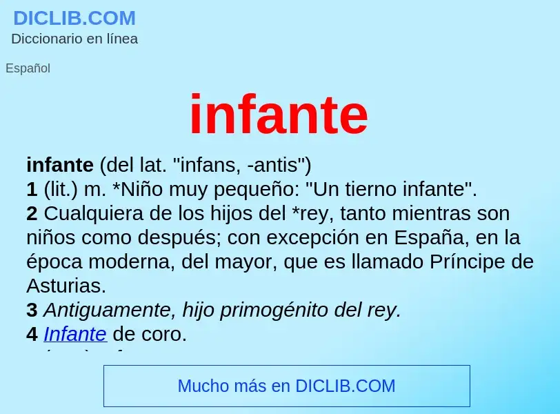 What is infante - meaning and definition