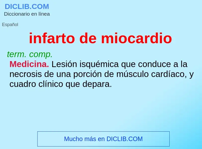 Che cos'è infarto de miocardio - definizione