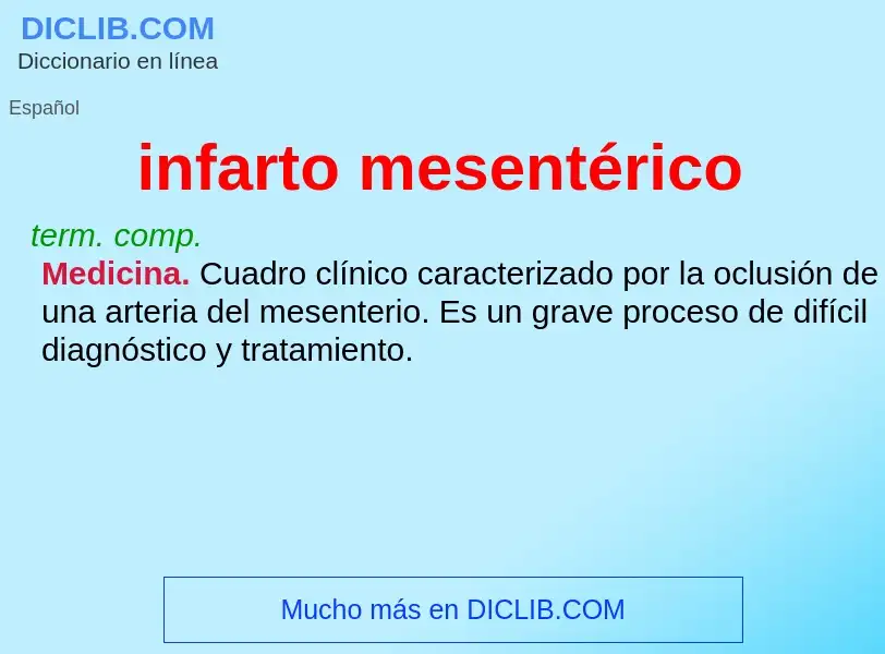 ¿Qué es infarto mesentérico? - significado y definición