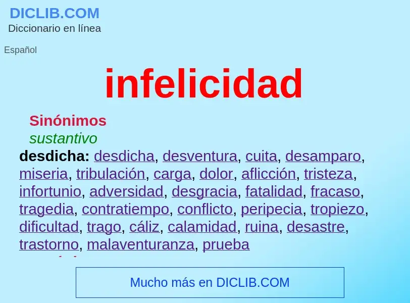 Wat is infelicidad - definition