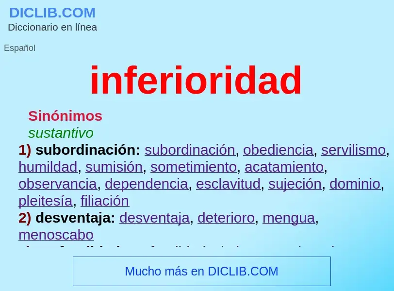 What is inferioridad - definition