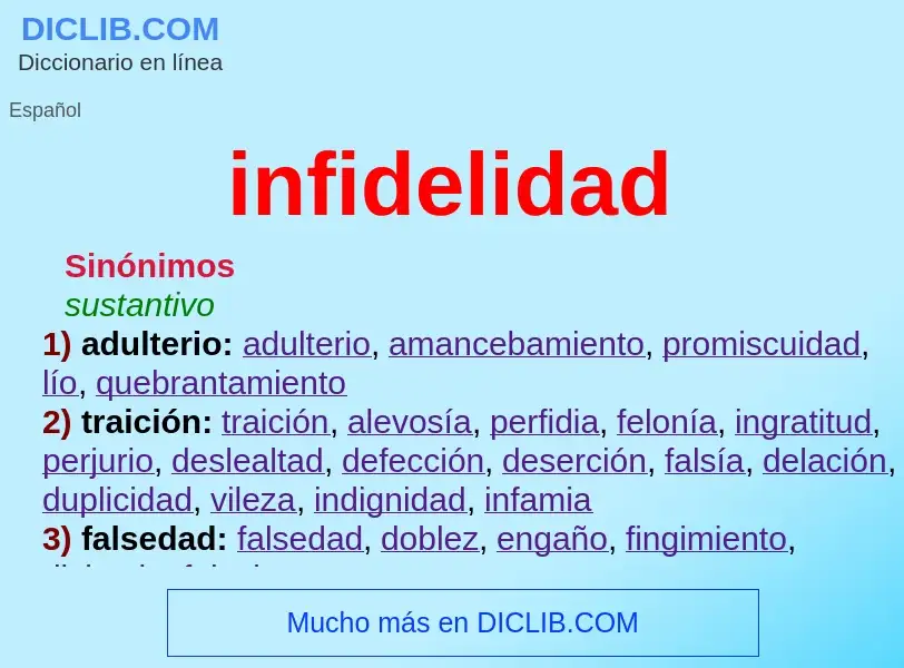 Wat is infidelidad - definition