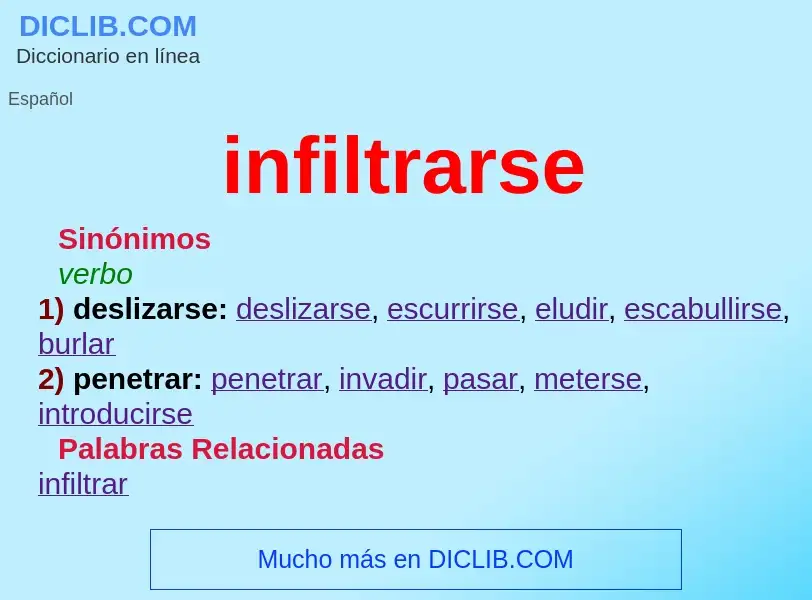 Wat is infiltrarse - definition