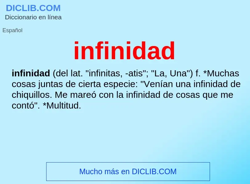 What is infinidad - meaning and definition