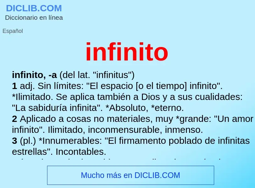 What is infinito - meaning and definition