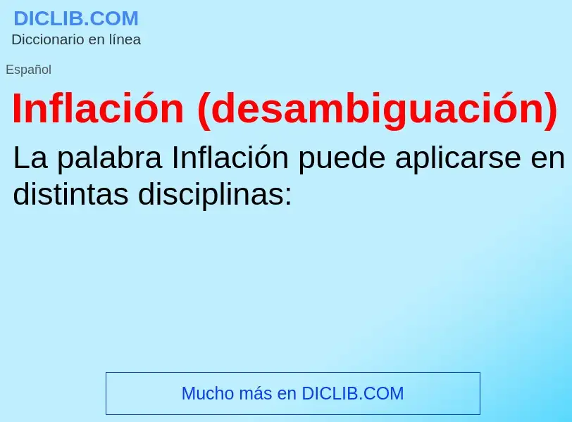 Wat is Inflación (desambiguación) - definition