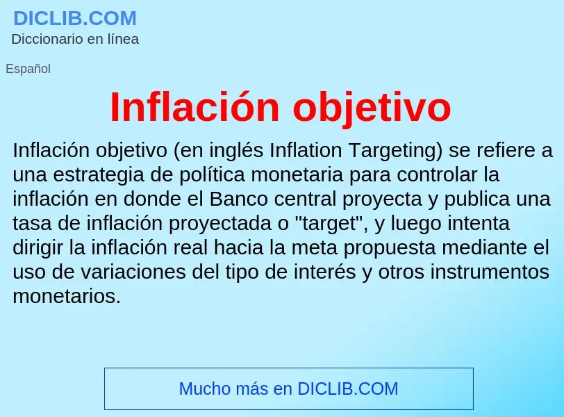 Che cos'è Inflación objetivo - definizione