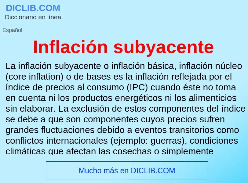 ¿Qué es Inflación subyacente? - significado y definición