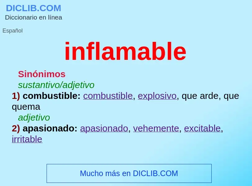 What is inflamable - meaning and definition