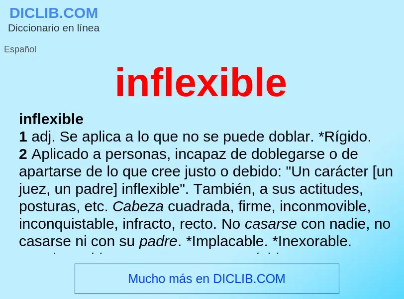 Wat is inflexible - definition