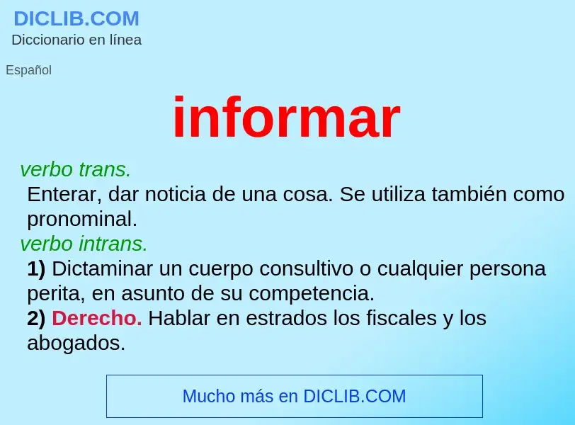 What is informar - meaning and definition