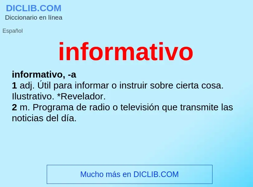 ¿Qué es informativo? - significado y definición